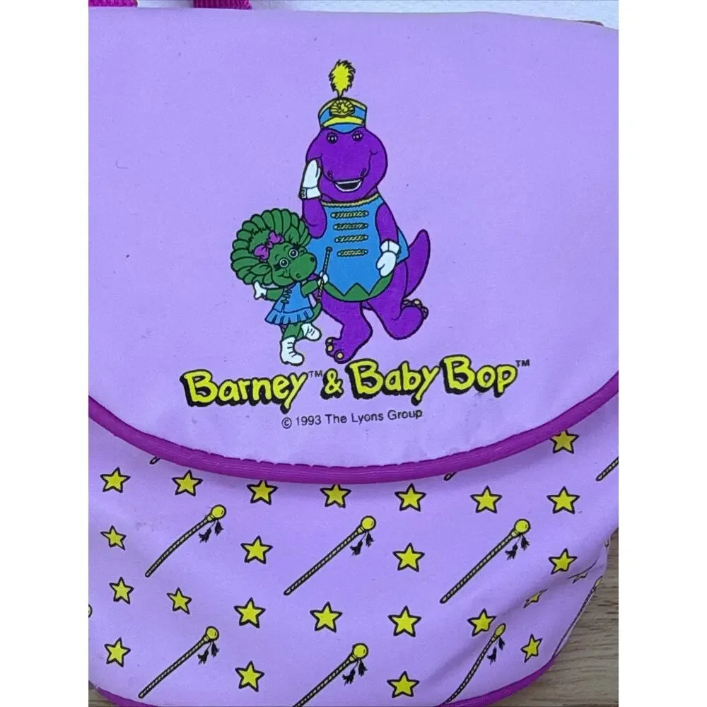 Vintage 1993 The Lyons Group Barney And Baby Bop Colorful Mini Bag W/ Coin Purse